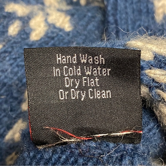 Vintage Lost Horizons Wool Floral Embroidered Fisherman Fair Isle Zip Sweater XL - Picture 14 of 14